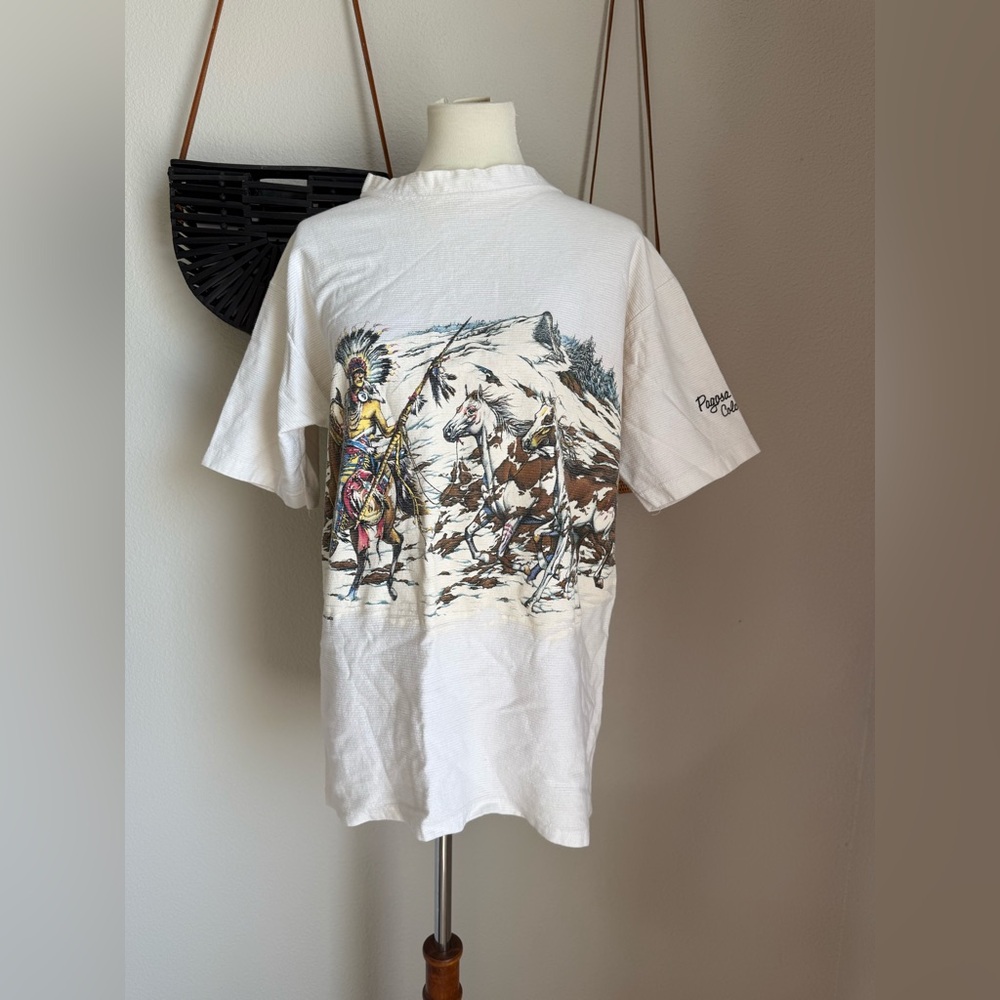 Vintage Cal Cru Habitat Native American T-Shirt, Size Large